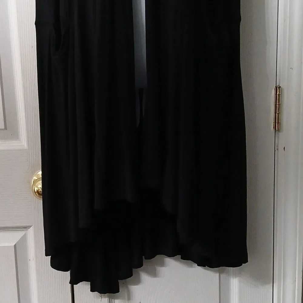 Agnes & Dora Cascade Vest Cardi Black Pockets Soft cardigan duster  Sz S NWOT